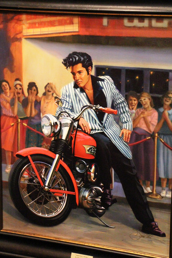 Elvis painting at bike show